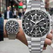 【CITIZEN 星辰】超級鈦 Eco-Drive 電波錶 男錶 手錶-AT8390-55E