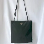 Prada shoulder bag 黑色側肩包 配加金屬鏈 日本中古vintage