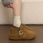 (店+)勃肯鞋女厚底增高全包復古一腳蹬博肯鞋休閒單鞋百搭