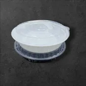圓型年菜餐盒(1300cc)OPS蓋 肋排雞肉熱炒海鮮油飯水果塑膠餐盒免洗餐盒牛排 可微波可蒸防漏加厚硬(伊凡卡百貨)