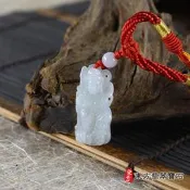 翡翠三太子項鍊玉珮（中壇元帥、哪吒：三太子牌A貨翡翠三太子玉珮、緬甸玉哪吒三太子玉墜）。綠色糯種三太子，TT138