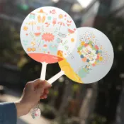 客製化【折疊扇】夏季折疊小扇子 女式折扇 便攜團扇古風女定製廣告扇隨身圓扇