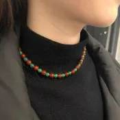MoonDy 項鍊 紅瑪瑙 串珠項鍊 小眾 設計感 百搭 鎖骨鏈 頸鏈 情侶項鍊 項鍊女 項鍊男 原住民項鍊 復古 個性項鍊 314