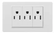 奇酷拼 118型 台灣規格 白色 大面板 雙插附接地附蓋板 電鍋插座 三位插座 接地插座 15A 110-220V