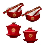 (店+)敬茶碗套組 【結婚碗筷套裝】WD0948▸敬茶杯子▸結婚囍碗▸喜慶對碗▸婚慶用品▸甜湯碗▸金喜茶碗▸敬茶碗 甜湯碗