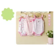 Mom and Bab 背心包屁衣三件組/無袖包屁衣/吊帶連身裝/兔裝-貓咪花朵【01677-A】貝比幸福小舖