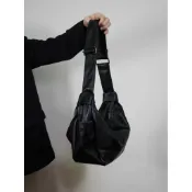 墨韵書香 韓係軟皮餃子包複古大容量通懃包新款女包休閒單肩斜挎託特包