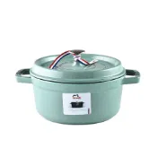 (店+)史大伯 圓形鑄鐵鍋 24cm 3.7L 鼠尾草 法國製 平輸品{電磁爐 IH爐}湯鍋 燉鍋 炒鍋