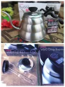 新到貨【日本 Hario VTM-1B 咖啡液晶電子溫度計 + VKB-100HSV 雲朵手沖壺 】優惠套組