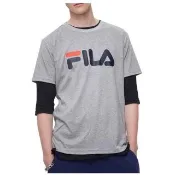 【FILA】經典印刷基本款 圓領純棉 短袖T恤 短T 上衣(美國進口平行輸入)