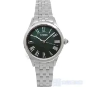 SEIKO 精工 SUR611P1手錶 藍寶石鏡面 羅馬時標 墨綠面 鋼帶 石英錶 女錶【錶飾精品】