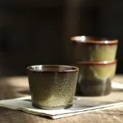 【收藏之家】龍泉窯黃金茶葉末主人杯孫文發豬油凍結合茶杯陶瓷單杯高檔禮盒裝