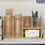 森活選物 【高顏值免打孔】取杯器 紙杯架 桌面收納架 水杯置物架 咖啡杯架 茶杯架 多功能收納 免釘安裝 防水防潮 廚房客廳通用