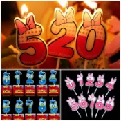 甜妞節慶♥台灣現貨♥【粉色蝴蝶結數字蠟燭0~9】卡通數字蠟燭 慶生蠟燭 生日蠟燭 寶寶周歲 生日派對 蛋糕佈置 造型蠟燭
