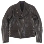 【DOKODEMO】Paul Smith COLLECTION 羊皮和羔羊皮夾克，肘部有補丁和襯墊，成色極佳。雙層機車夾克，深棕色，ブラウン。正品。男款