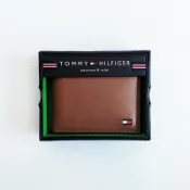 美國百分百【全新真品】Tommy Hilfig 皮夾 證件夾 TH 短夾 錢包 卡夾 票夾 駝色 CF83