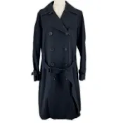 【DOKODEMO】成色極佳的BURBERRY LONDON Nova 格紋雙排扣風衣，帶內襯，黑色，46 碼，日本製造，正品，女款