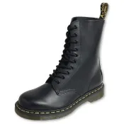 【Dr.Martens】馬汀 1490 SMOOTH 平底10孔綁帶中筒靴 黑 硬皮中性馬丁休閒靴 男女 11857001