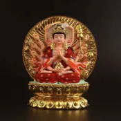 陶瓷 觀音 擺飾 觀音菩薩 觀音神像 佛像 準提觀音像 陶瓷準提菩薩隨身小佛像 手工彩繪樹脂佛像 吉祥平安擺件