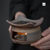 臺灣出貨#陶瓷烤茶爐家用小型茶葉提香器茶道醒茶器烘茶炒茶器可用蠟燭炭燒#免運