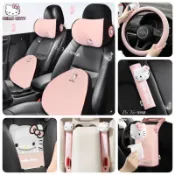 立即 Hello Kitty車用方向盤套 頭枕 腰靠 收納袋 安全帶套 衛生紙套 手機架 掛鉤，卡通汽車車用粉