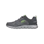 (店+)【SKECHERS】232398-CHAR Skechers斯凱奇 TRACK 舒適 休閒健步 簡約百搭 薄底 耐磨透氣輕便 低幫 生活休閒鞋 男款 木炭黑
