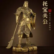 十木屋 免運 可開票 佛桌 神桌 供桌 供奉桌 香案 神臺 玄關桌 銅關公關二爺擺件純黃銅武財神佛像客廳供奉神像關羽武圣關公像