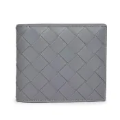 【BOTTEGA VENETA 寶緹嘉】BV Intrecciato Bifold 牛皮 經典編織 短夾 卡夾 皮夾 灰色 743211