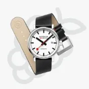 Mondaine 瑞士國鐵 evo2 時光走廊 鐵路錶盤設計植物皮革機械錶 中性錶 開學換新季 送禮推薦 1XM-40610LBV