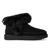 【UGG】雪靴 女鞋 靴子 真皮 W Classic Ultra Mini Chalet 黑 UG1173832BLK