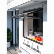 【客製化折疊窗】可上門安裝 網紅奶茶店咖啡店麵鋁閤金現代簡約上下折疊玻璃窗戶上翻隨意停提陞窗定製 餐廳窗戶 飲品店窗戶