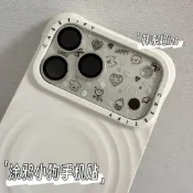 透明貼紙 iPhone鏡頭 diy貼紙 手機殼貼紙 ins風Bonjour英文塗鴉貼 簡筆畫小狗蝴蝶結DIY手機殼蘋果1
