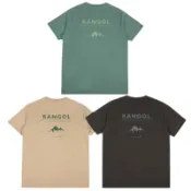 KANGOL 袋鼠 中性 深灰 淺綠 卡其 背後大LOGO 圓領 涼感T 短T 64251078-