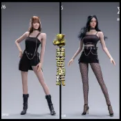 協貿國際日用品生活9館 六芒星 1/6 酷女孩 短裙套裝不含頭雕靴子包膠女素體女兵人偶