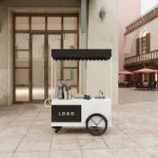 鐵藝擺攤小推車 夜市擺攤車 移動攤車 餐車 手推商用促銷車展示臺地攤小推車花車多功能移動咖啡車