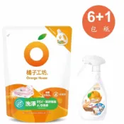 [好買市集] 橘子工坊天然無香精制菌洗衣精補充包-洗淨病毒1500MLX6入＋爐具清潔劑兩用噴槍480ml*1瓶