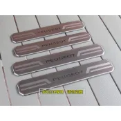 PEUGEOT 標緻 寶獅 通用款 不銹鋼 迎賓踏板 雷射光雕刻印 拉絲光感工藝 門檻條 3M背膠 (一套4片裝)