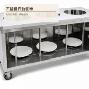 5.8x2.6尺不鏽鋼三孔煮麵攤車 加厚餐車工作台