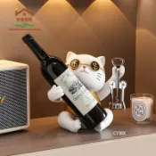 【台灣公司 免運】招財貓 紅酒架 葡萄酒架 酒架 酒櫃客廳家居裝飾品 交換禮物 居家裝飾