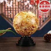 【人氣爆款】水晶球 交換禮物 晶生順金箔水晶球家居辦桌面擺件裝飾品店鋪銀行開業送禮品風水球