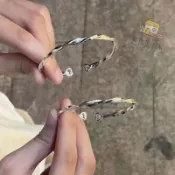 可愛百搭手鏈 閨蜜手鏈 爆款烏比莫斯手環ins小衆設計愛心手環簡約百搭半鐲半鏈閨蜜手鍊 串珠手鍊 穿搭配飾