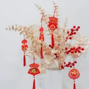 【現貨】春節飾品/吊飾/吊炮/絨布材質/中國風/銀柳/蘭花/春節掛飾/新年/金錢樹/蝴蝶蘭/春節掛飾/新年/園藝裝飾