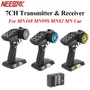 NEEBRC 7CH 2.4Ghz 無線電系統發射器,帶 6 針燈插頭接收器 7 通道,用於遙控車 MN99S MN78