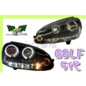 小亞車燈改裝＊ 全新 VW GOLF-05 06 07 GOLF 5 代 黑框光圈R8 LED燈眉魚眼大燈 (有馬達