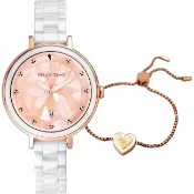 大高雄鐘錶城 RELAX TIME Aurora 極光系列半陶瓷腕錶-珊瑚粉 (RT-92-2)/36mm｜樂天領券現折★全館特惠中★指定刷卡回饋10%