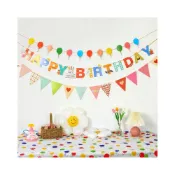 (店+)新款蛋糕 生日拉旗 台灣出貨 生日佈置 生日禮物 生日掛旗 生日拉旗 數字氣球 週歲佈置 生日氣球 派對佈置 生日派對