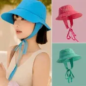 【EMMA SUE】大頭圍帽子 綁帶漁夫帽 多巴胺 大帽沿帽子 盆帽 帽子 女生帽子 遮陽帽 糖果色 漁夫帽