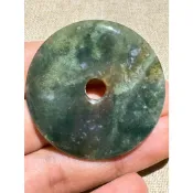 《水草玉墜子平安扣》240515-03 總統石 心臟石 血絲碧玉 台灣藍寶 鳳凰碧玉 | 後山帝星石業