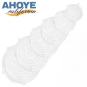 【蝦皮直營】AHOYE 圓形矽膠保鮮膜 6件套 (密封保鮮蓋 矽膠保鮮蓋 保鮮蓋 保鮮膜) 密封蓋 食物保鮮蓋 保鮮套