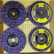 【雙魚五金】紫輪 無牙 16mm 有牙 M10 紫金鋼 專業版不織布研磨盤 紫金剛 4英吋砂輪機用 磨漆 除鏽 拋光